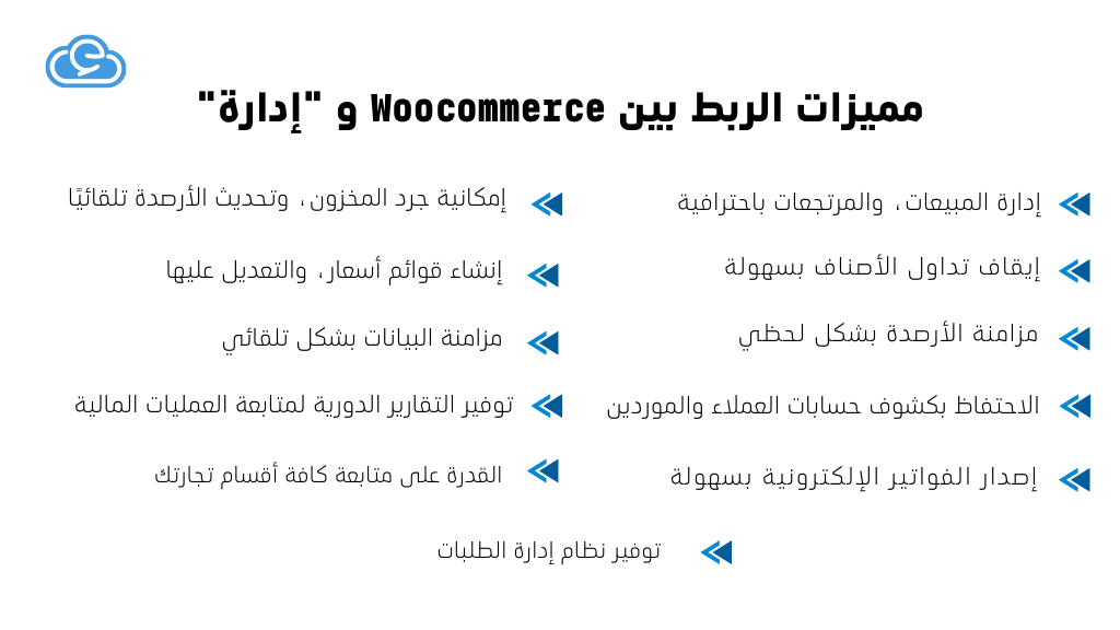 مميزات الربط بين Woocommerce و إدارة