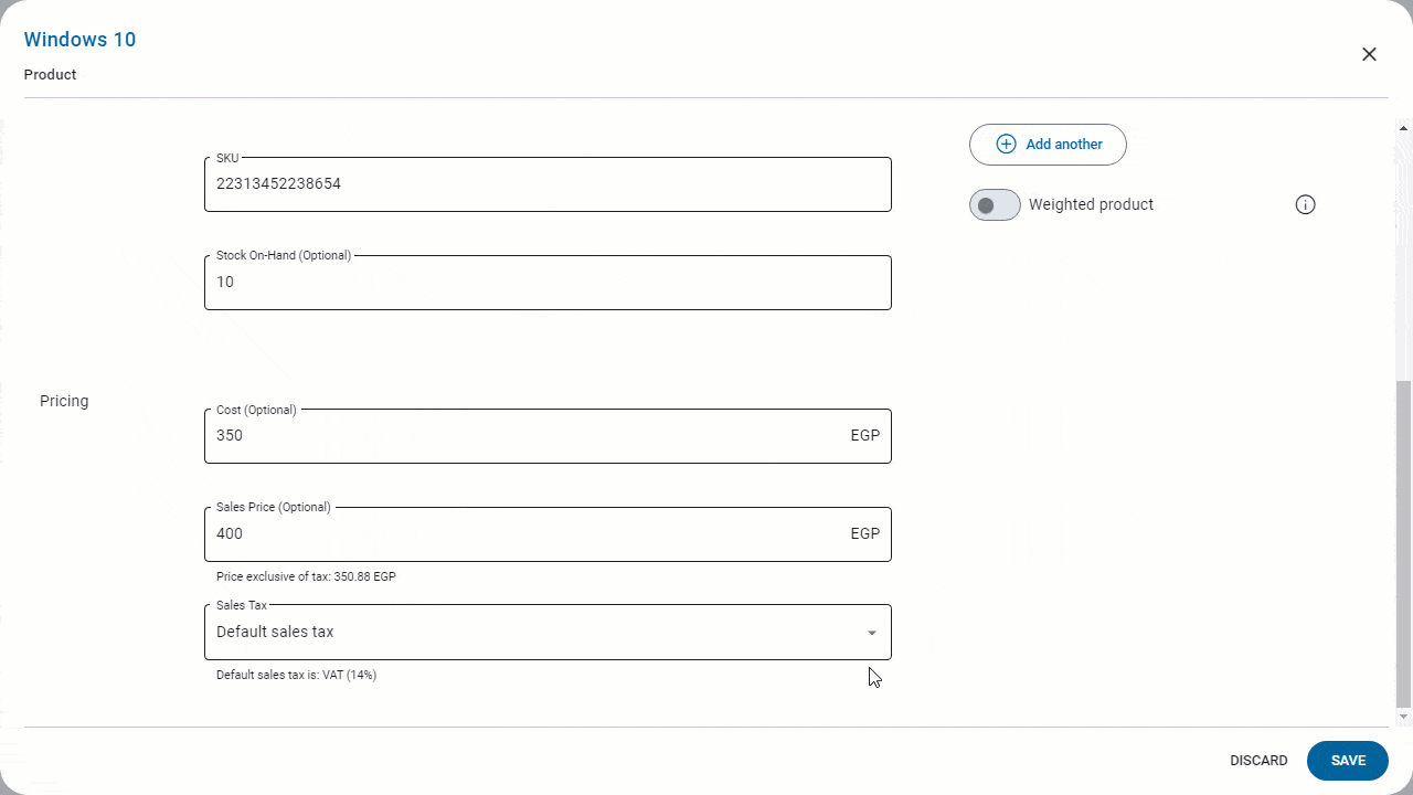 September updates - editing product's tax