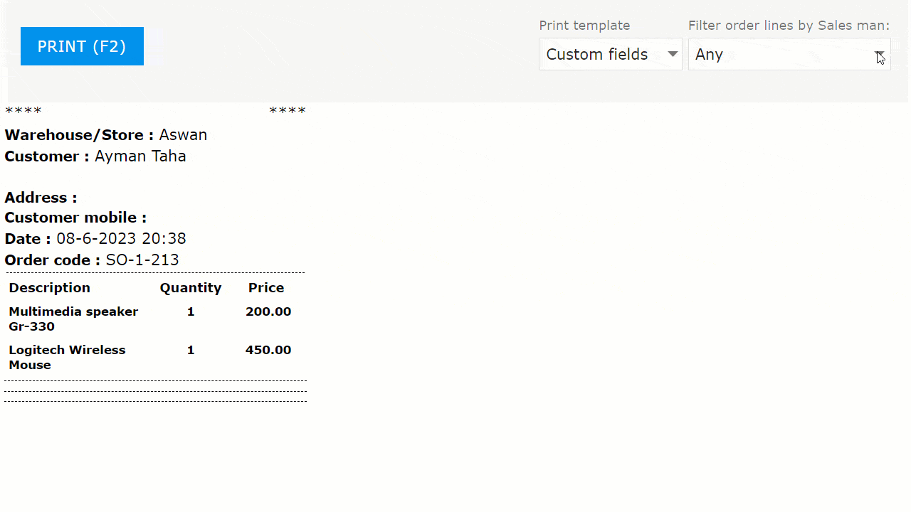 June Updates - Filter by custom fields in SO print