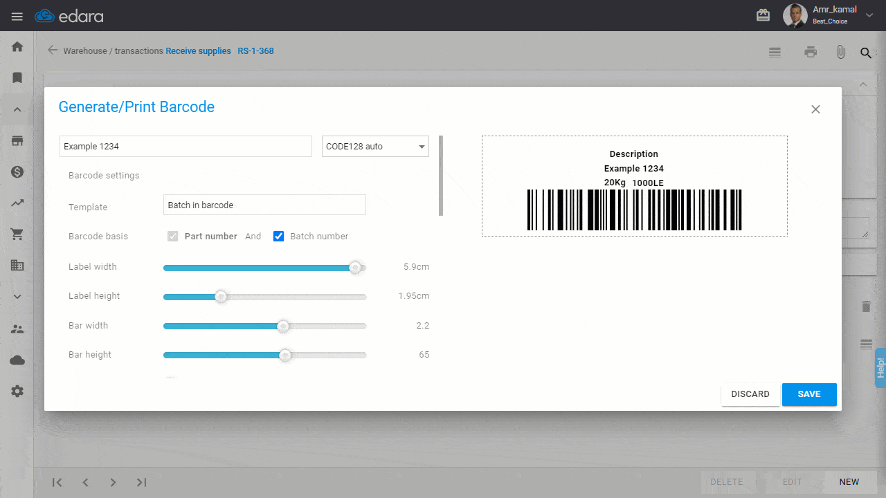 October Updates 2021 - Add the Batch number in the barcode