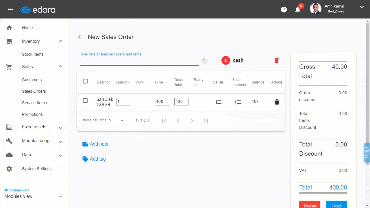 October Updates 2021 - Show Balance in POS