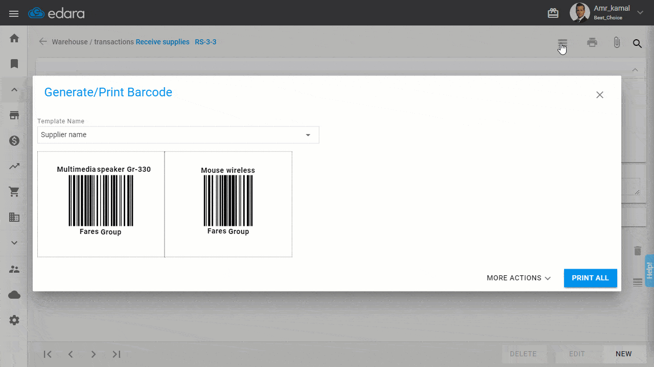 October Updates 2021 - Show the supplier name in the barcode