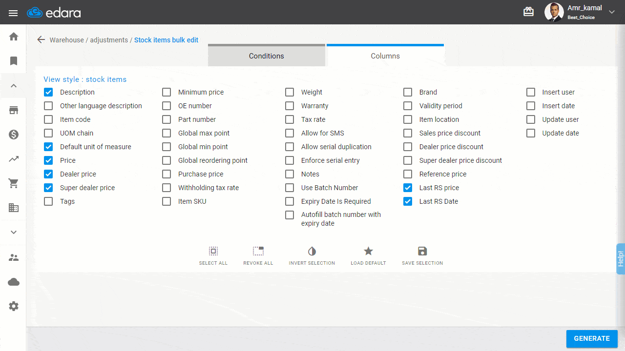 March Updates 2020 - Enhancements in the stock items bulk edit page 