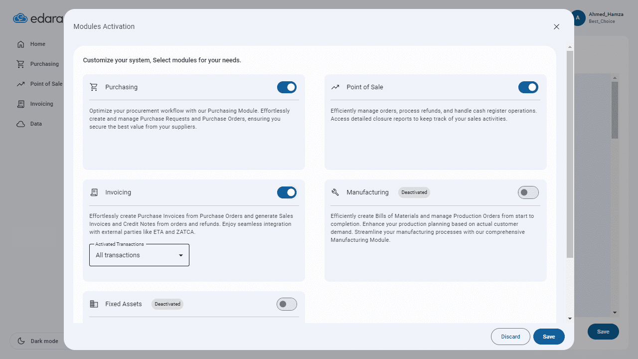 September Updates 2024 - Enable Users to Activate or Deactivate Modules