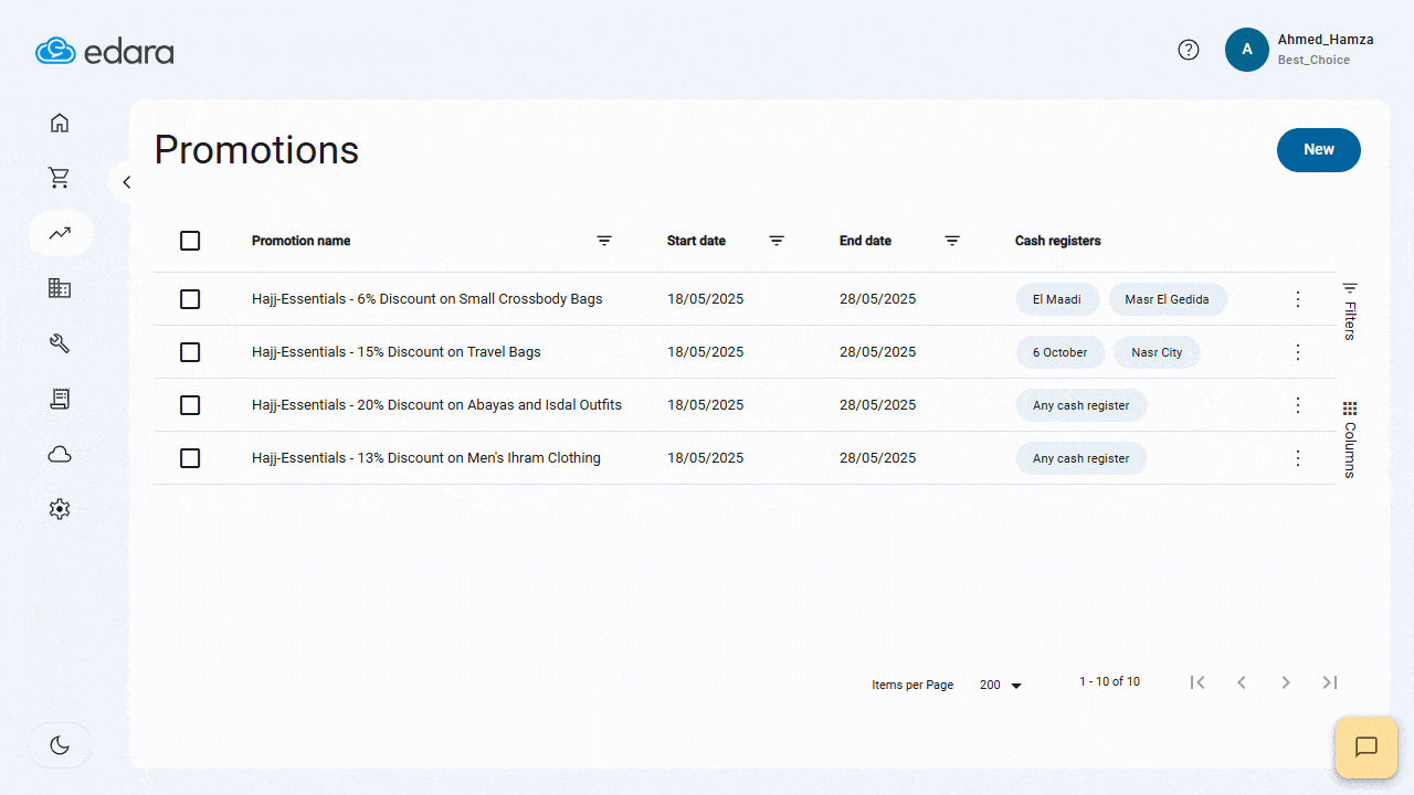 June Updates 2025 - Display Related Cash Registers in Promotions Listing Page