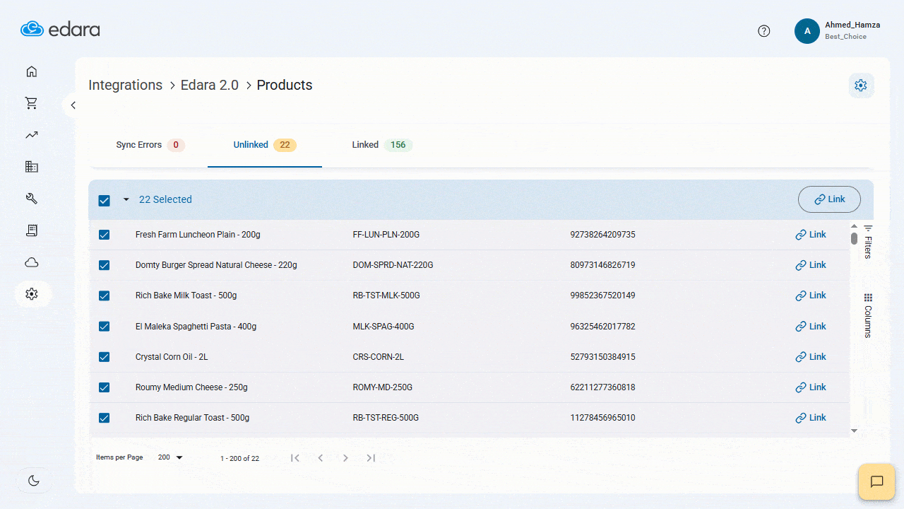 August Updates2025-Bulk Linking and unlinking in Edara connector