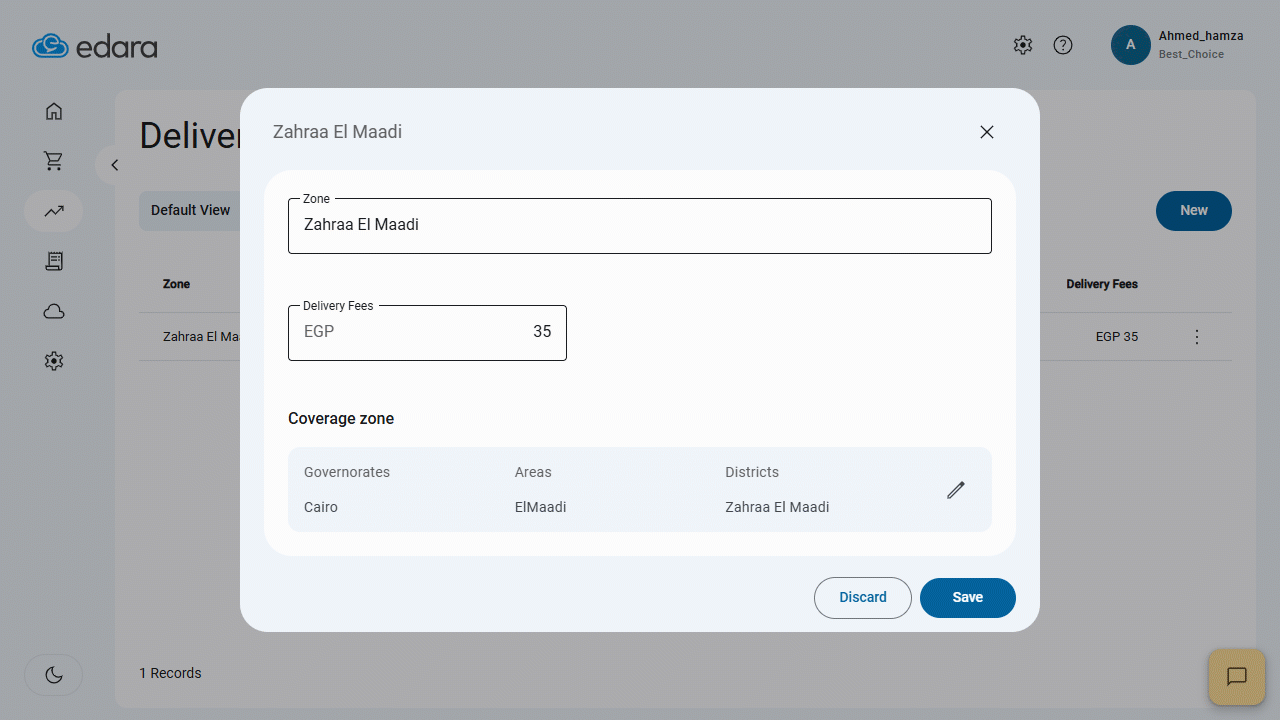 Creating Delivery Zones