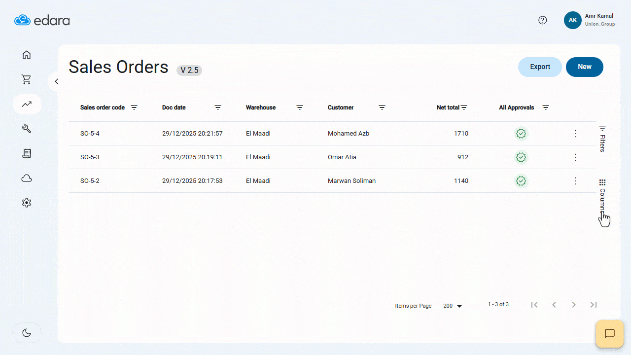 January 2026 Updates: Greater Flexibility and Clearer Workflow Structure 4 January Updates2026 Enhancements to the Sales Orders Page in Edara 2.5