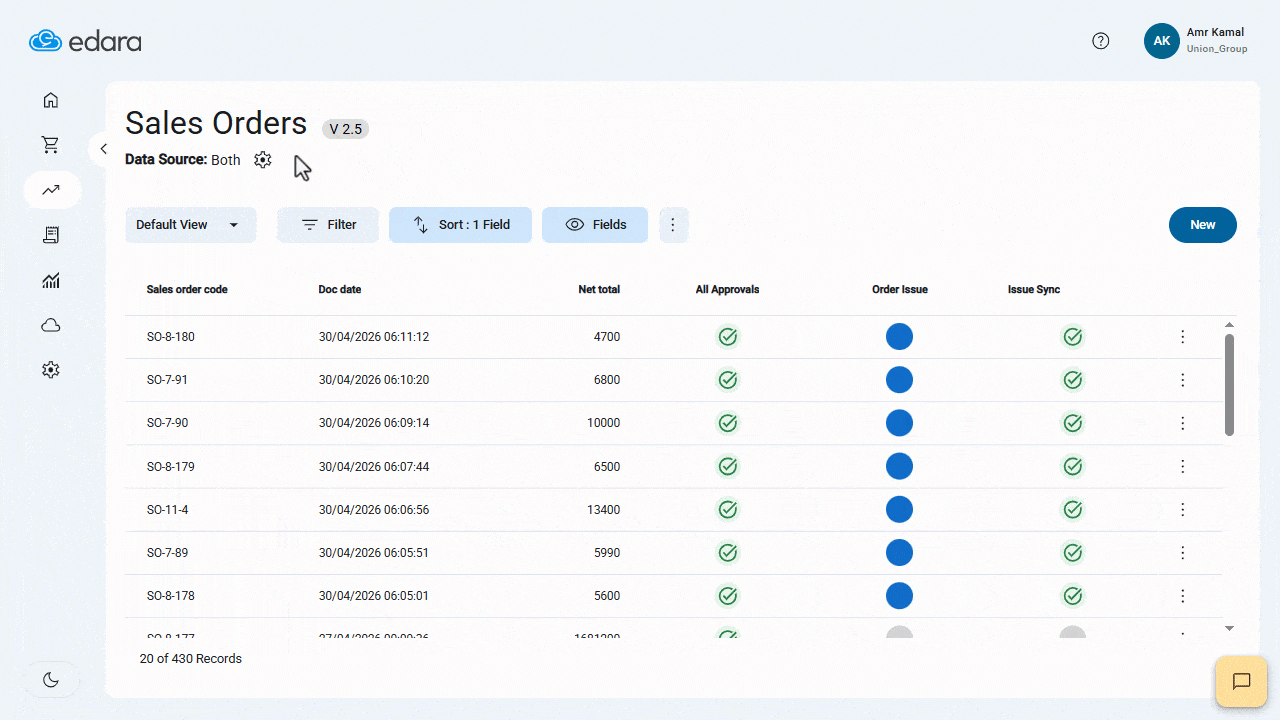 May26 Saving a View on the Sales Orders Page