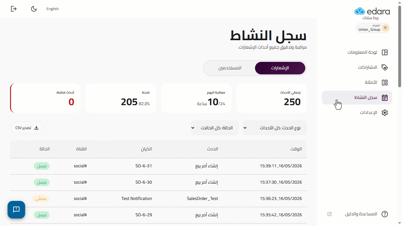 إضافات مايو 26 تتبع إجراءات المستخدمين في الربط مع Slack