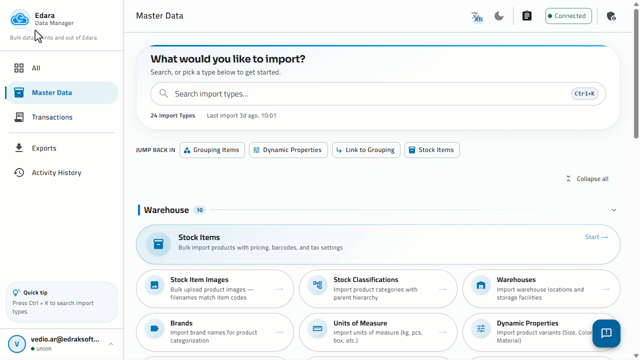 August26 Control User Permissions in Import Manager