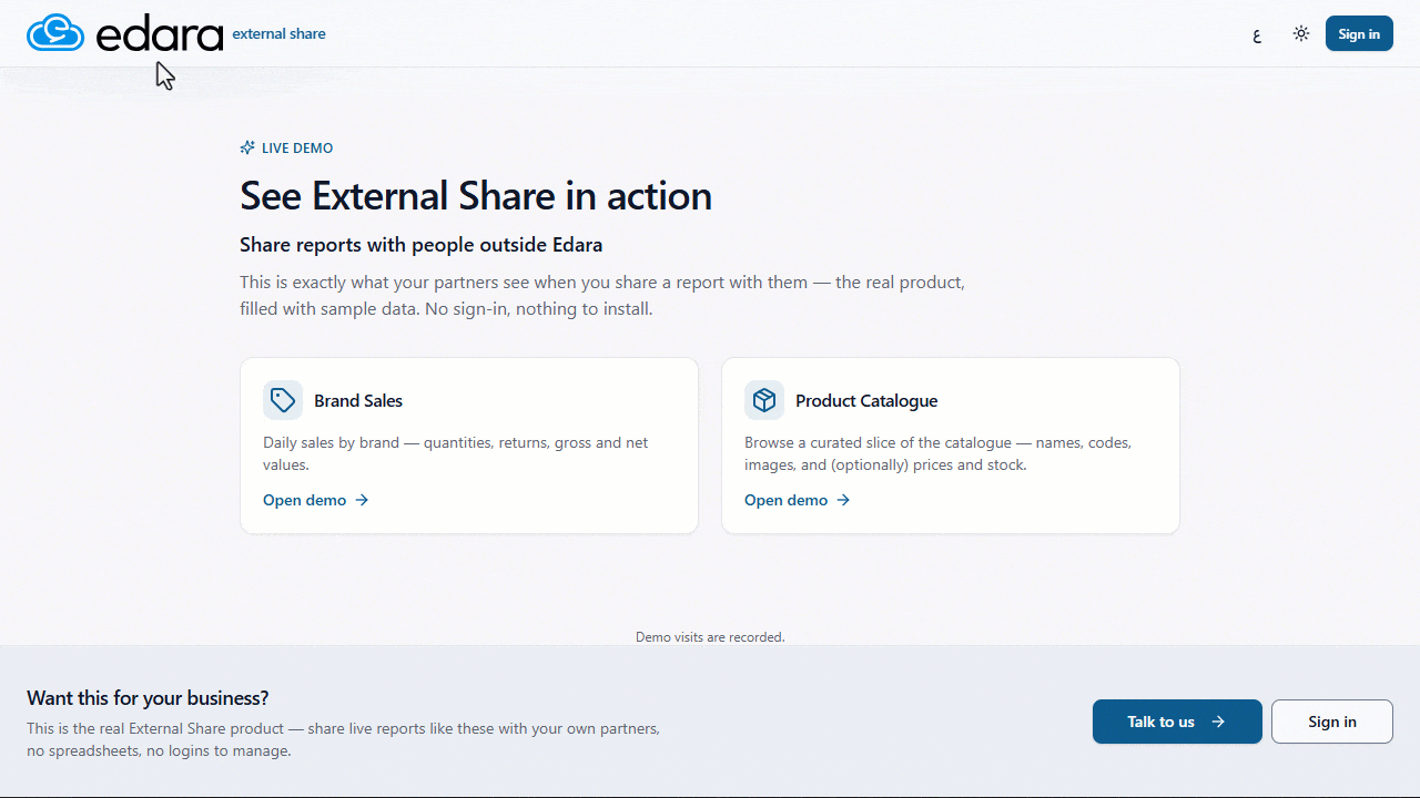 August26 Share Reports with People Outside Edara 1
